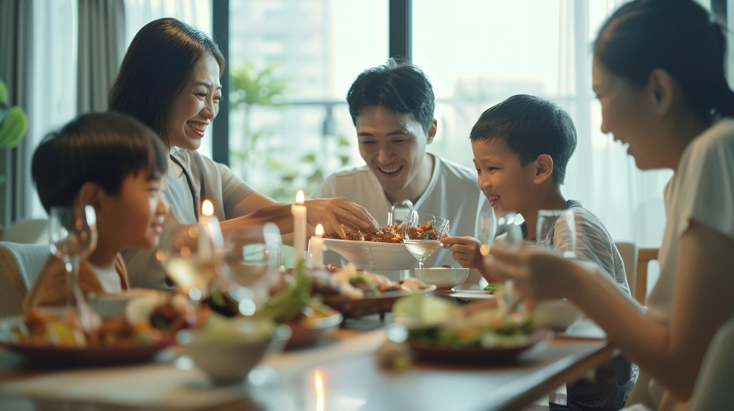 family having dinner 
